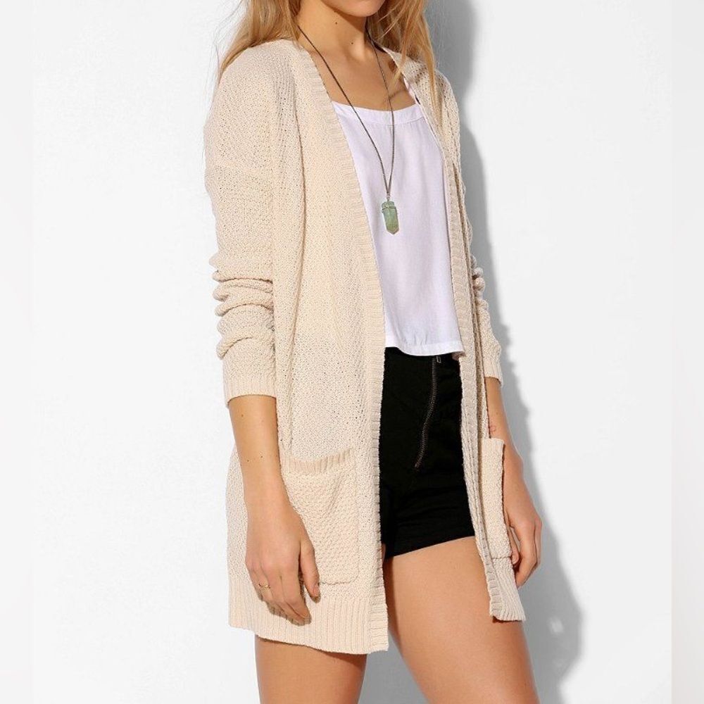 BDG Urban Outfitters Long Cream Knit “London”Cardigan w/Pockets (XS)